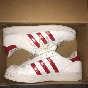 White and Red Superstar Adidas